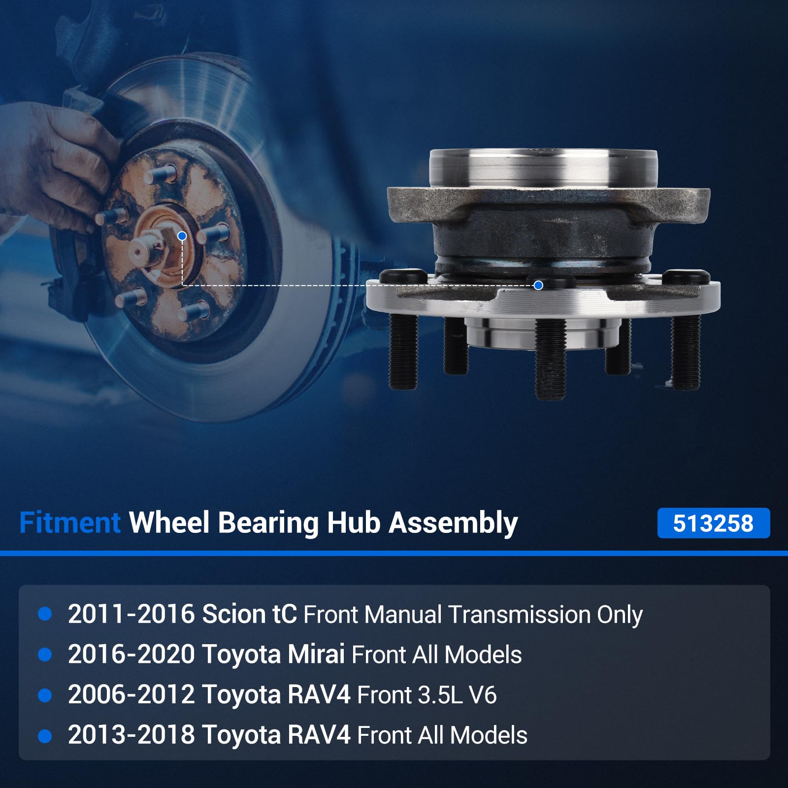Amazon.com: Autoround 513258 Front Wheel Hub and Bearing Assembly